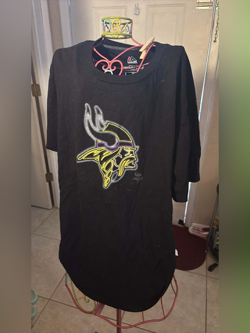 Majestic Black Minnesota Vikings Graphic Short Sleeve Tee